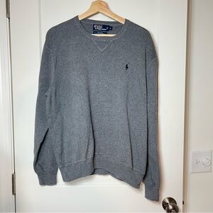 Polo Ralph Lauren Vintage‎ 90s Dark Heather Gray 100% Cotton Crewneck Sweater 🐎